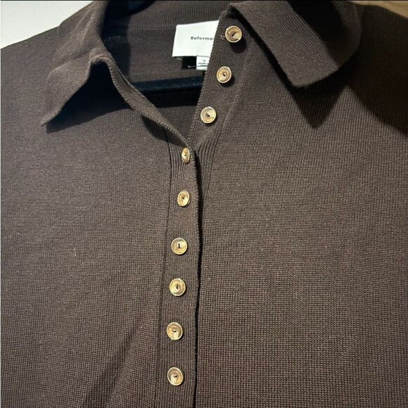 Reformation Luell Regenerative Merino Polo Mini Dress Size Small - Picture 3 of 5